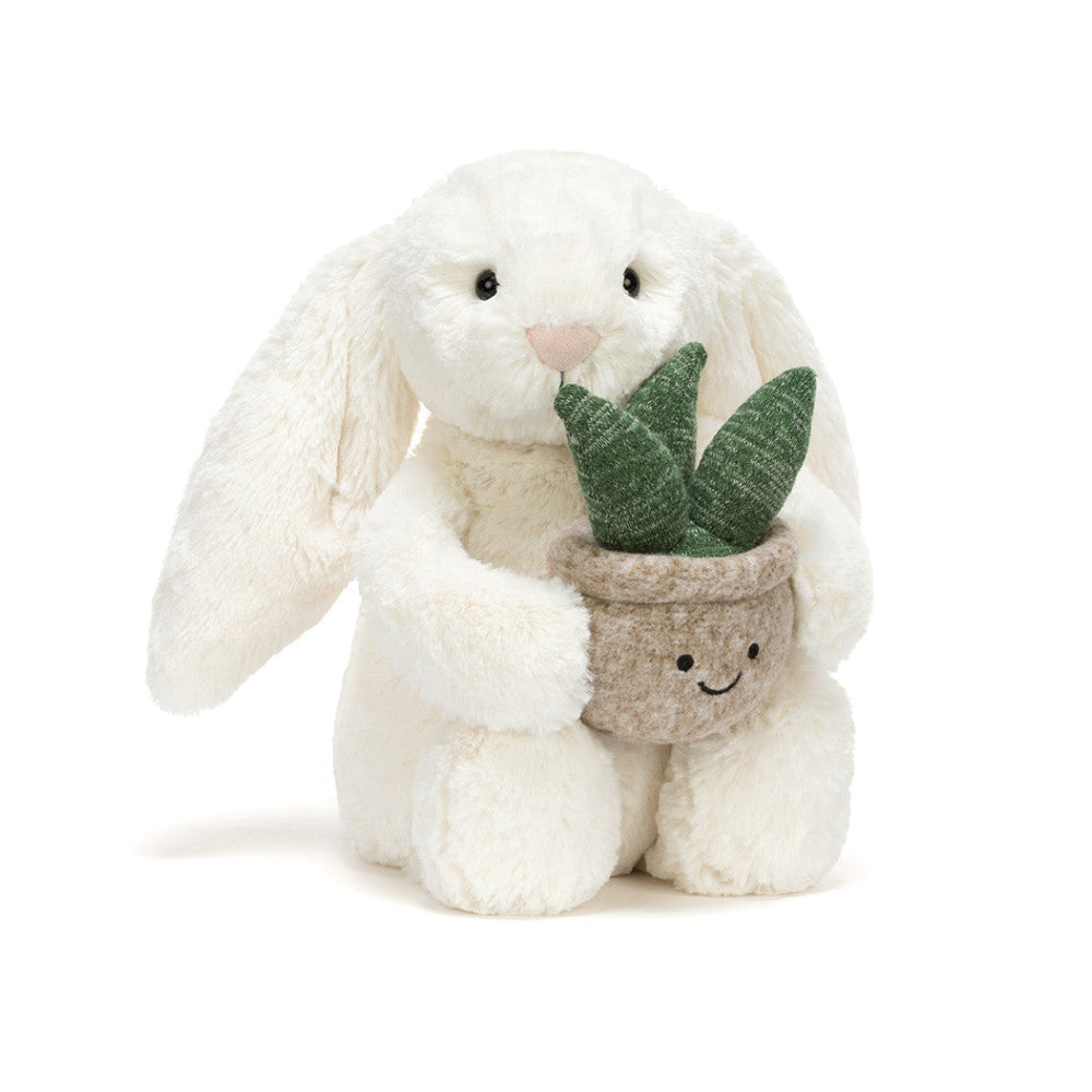 ジェリーキャット　Cream Bunny With Plantうさぎ　ぬいぐるみ Jellycat Cream Bunny With Plant – The Art of Home