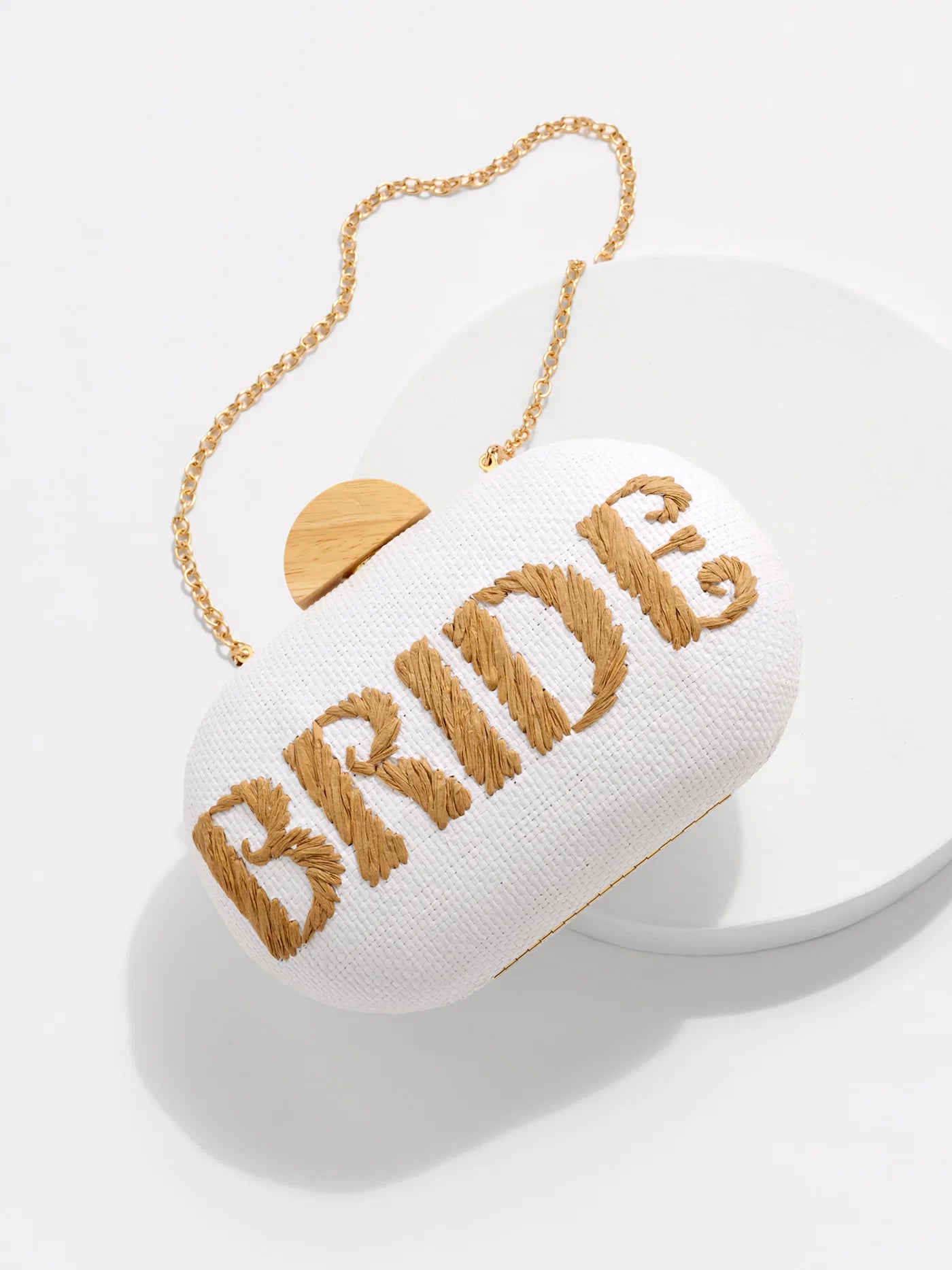 Bride Oval Minaudière in White by Shiraleah