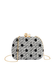Grey Polka Dot Jolly Minaudiere Clutch