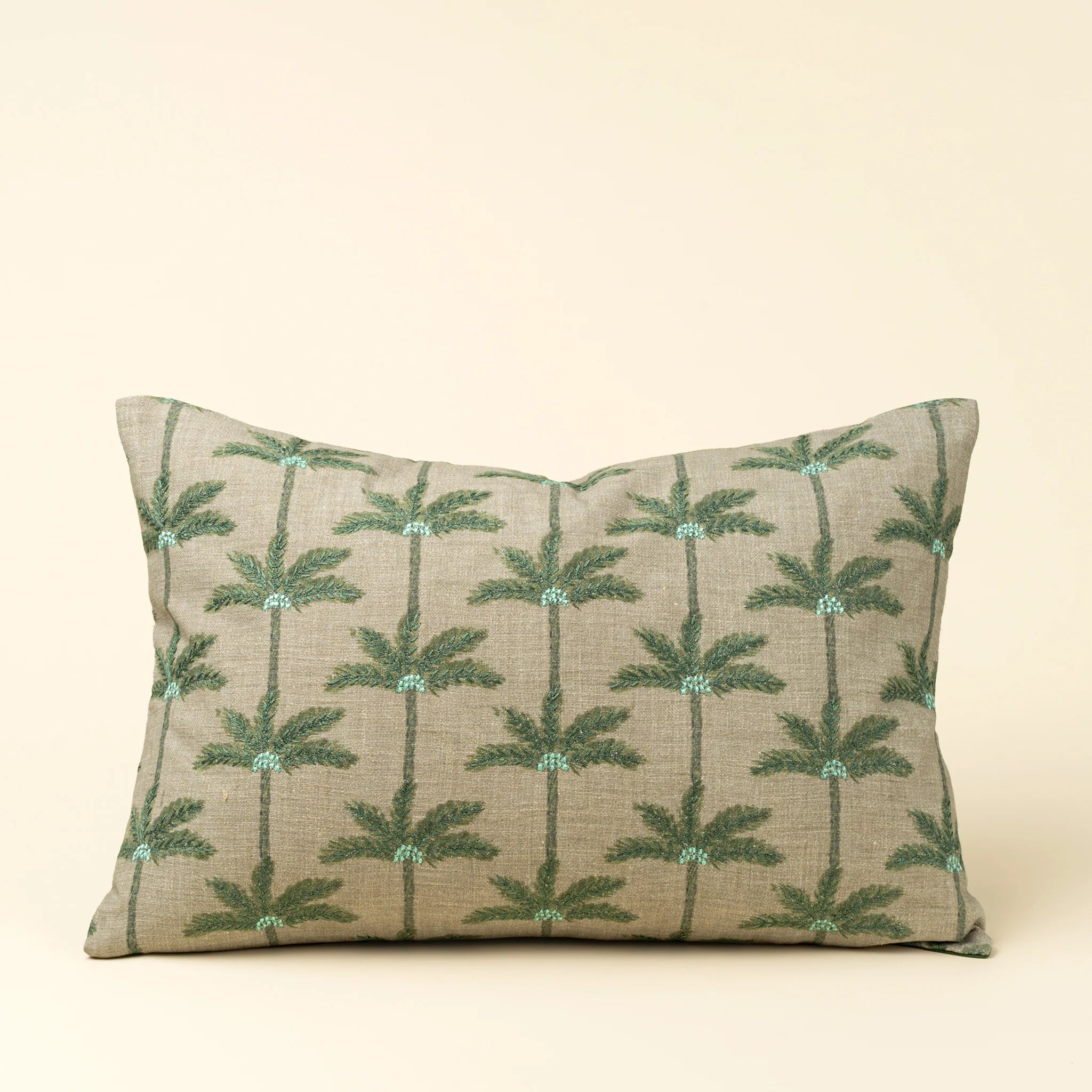 Embroidered Palms Pillow 16x24