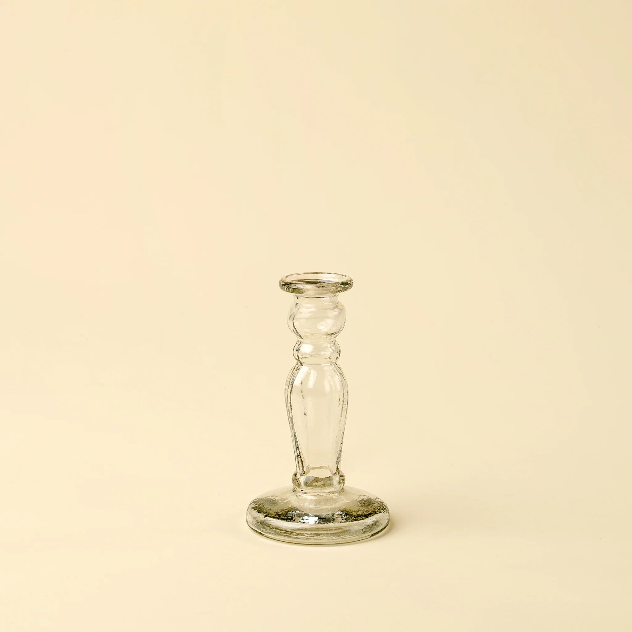 Vero Clear Glass Candlestick Small