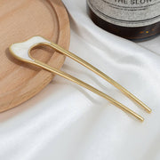 Simple Metal Plate Hairpin: White