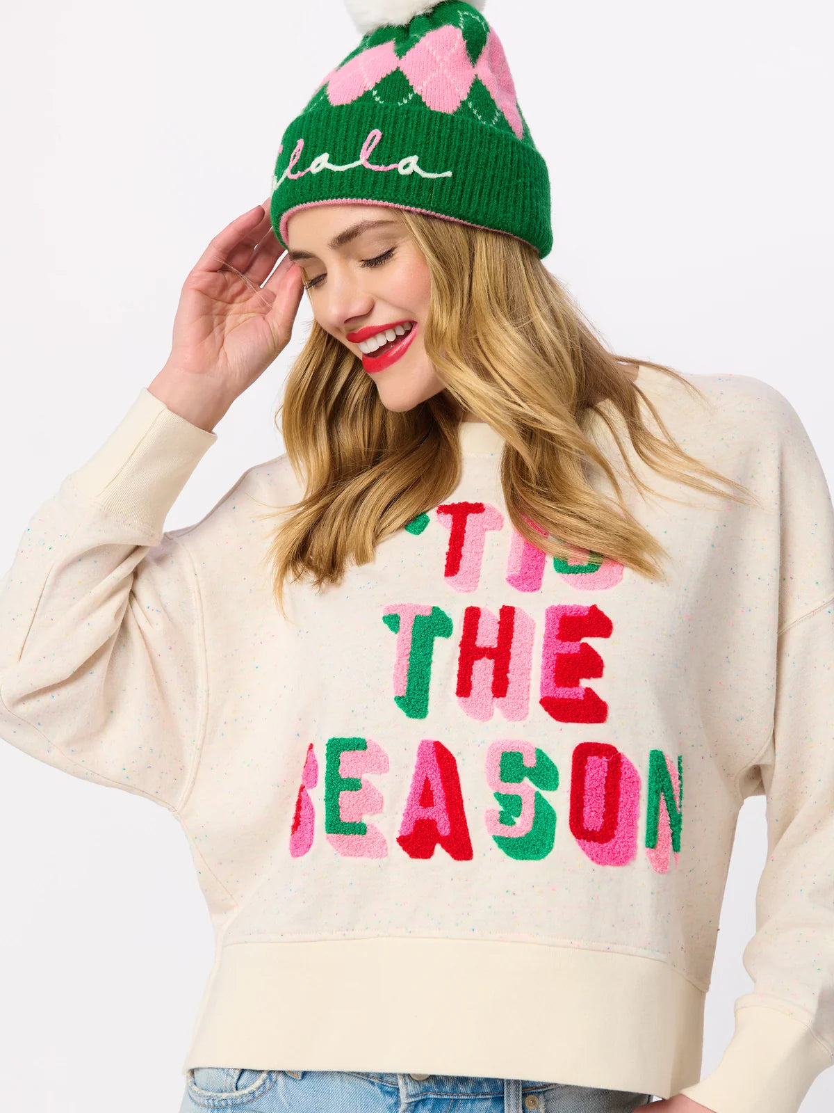 TAX-FREE PRE-RELEASE 'Tis The Season Cream Relaxed Sweatshirt by Shiraleah