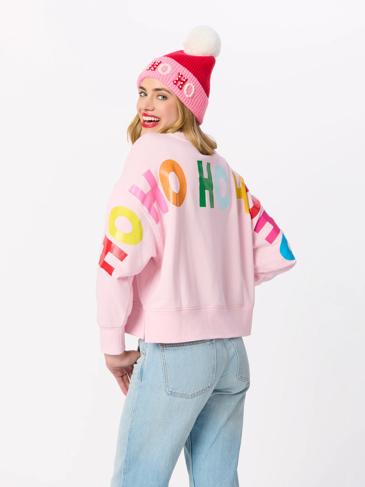TAX-FREE PRE-RELEASE Santa/Ho Ho Ho Pink Relaxed Sweatshirt by Shiraleah