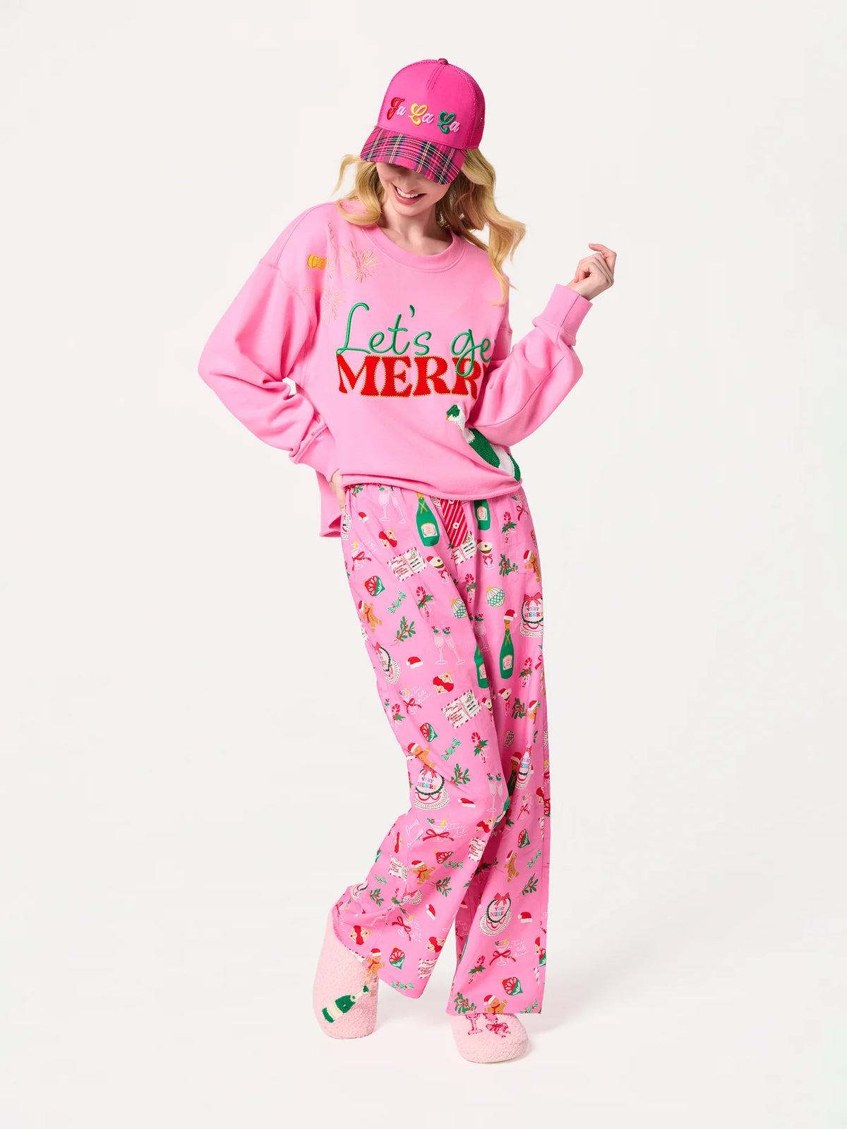 TAX-FREE PRE-RELEASE Let's Get Merry Pink Lounge Sweatshirt by Shiraleah