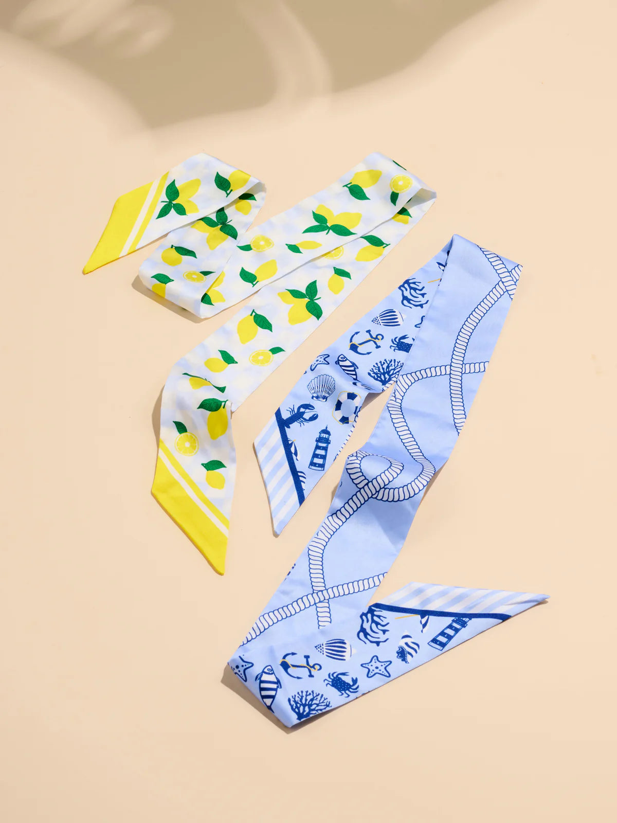Pair Of Coastal Citrus Twilly Scarves by Shiraleah