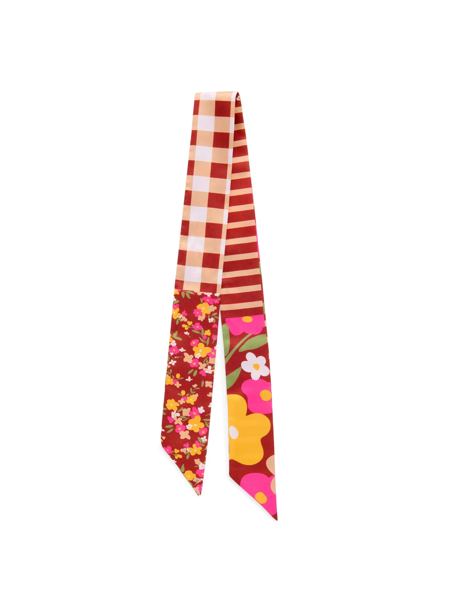 Floral Twilly Scarf in Brown