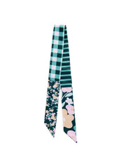 Floral Twilly Scarf in Green