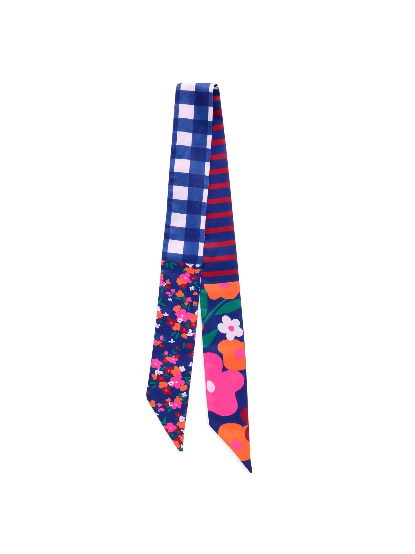 Floral Twilly Scarf in Navy