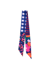 Floral Twilly Scarf in Navy