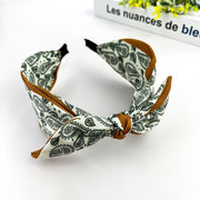 Geometric Green Floral Wide Headband
