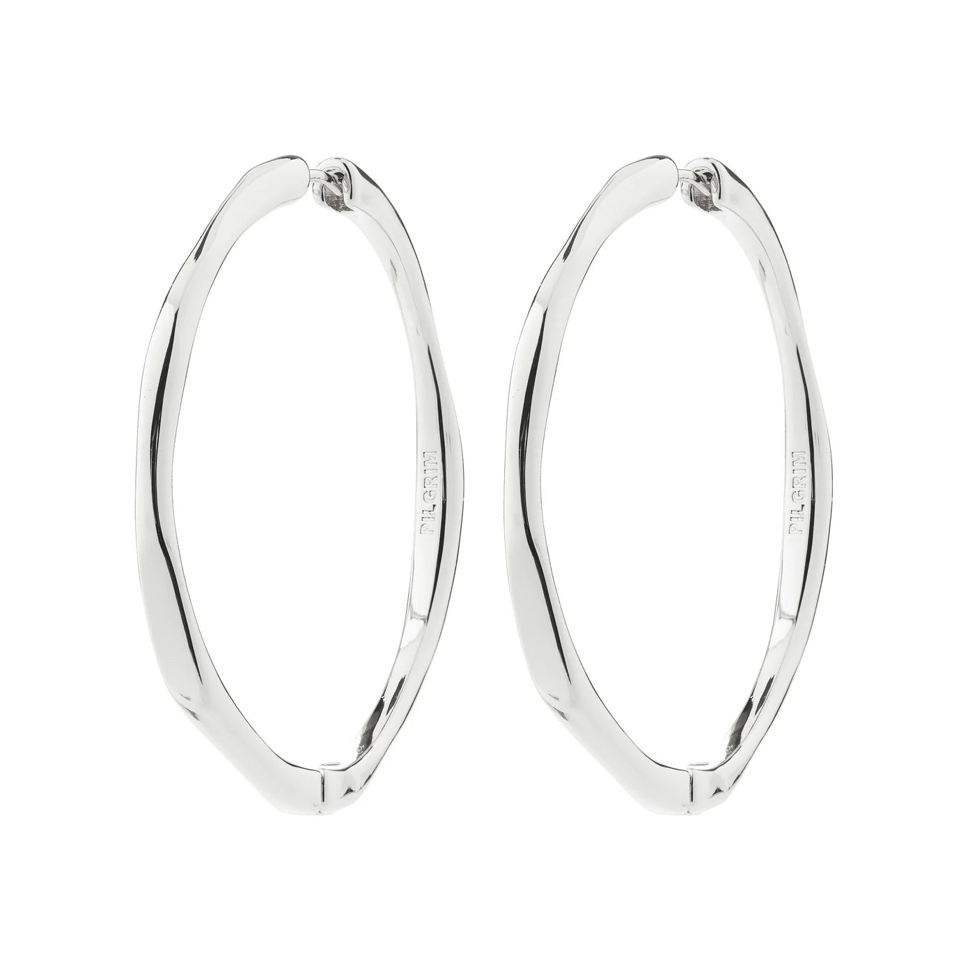 Presence Hoop Waterproof Earrings in Silver by Pilgrim