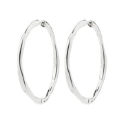 Presence Hoop Waterproof Earrings in Silver by Pilgrim