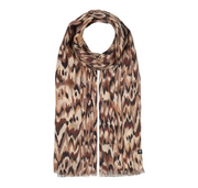 Abstract Blurred Viscose Scarf in Double Espresso by Fraas