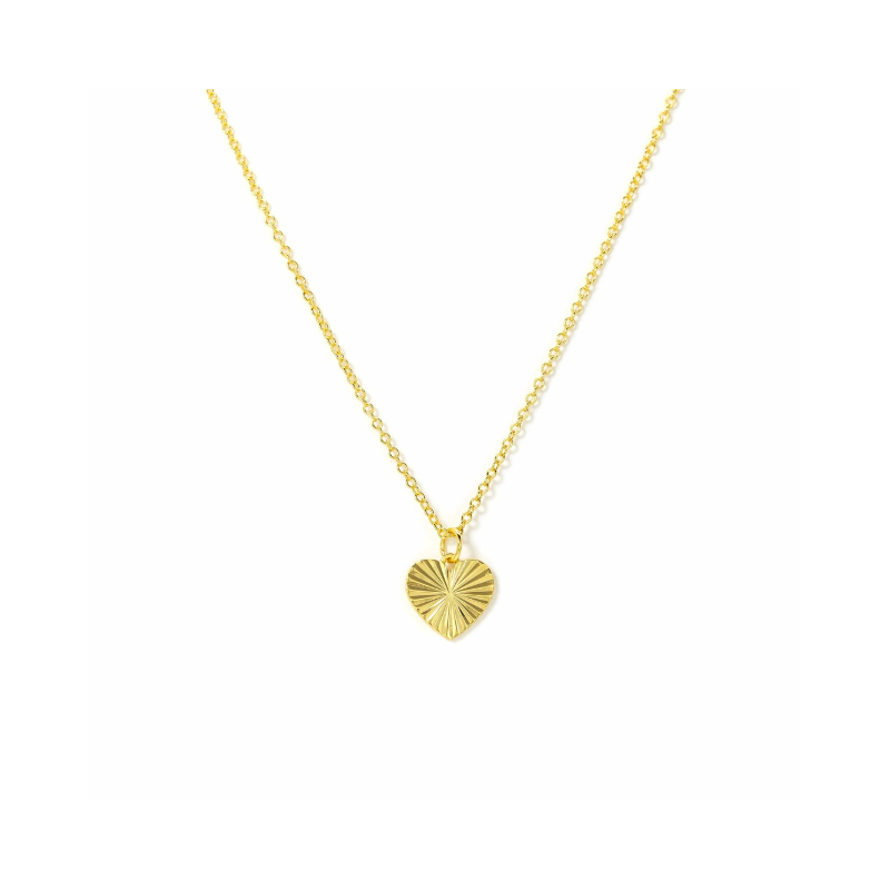 Fluted Heart Waterproof Gold Necklace by Lover's Tempo