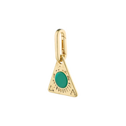 Triangle Charm in Green & Gold by Pilgrim