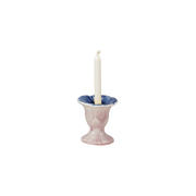 Stoneware Flower Taper Candle Holder in Pink