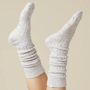 Slouchy Marshmallow Socks in Heather Coco by Softies