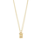 Fire Crystal Necklace in Gold by Pilgrim