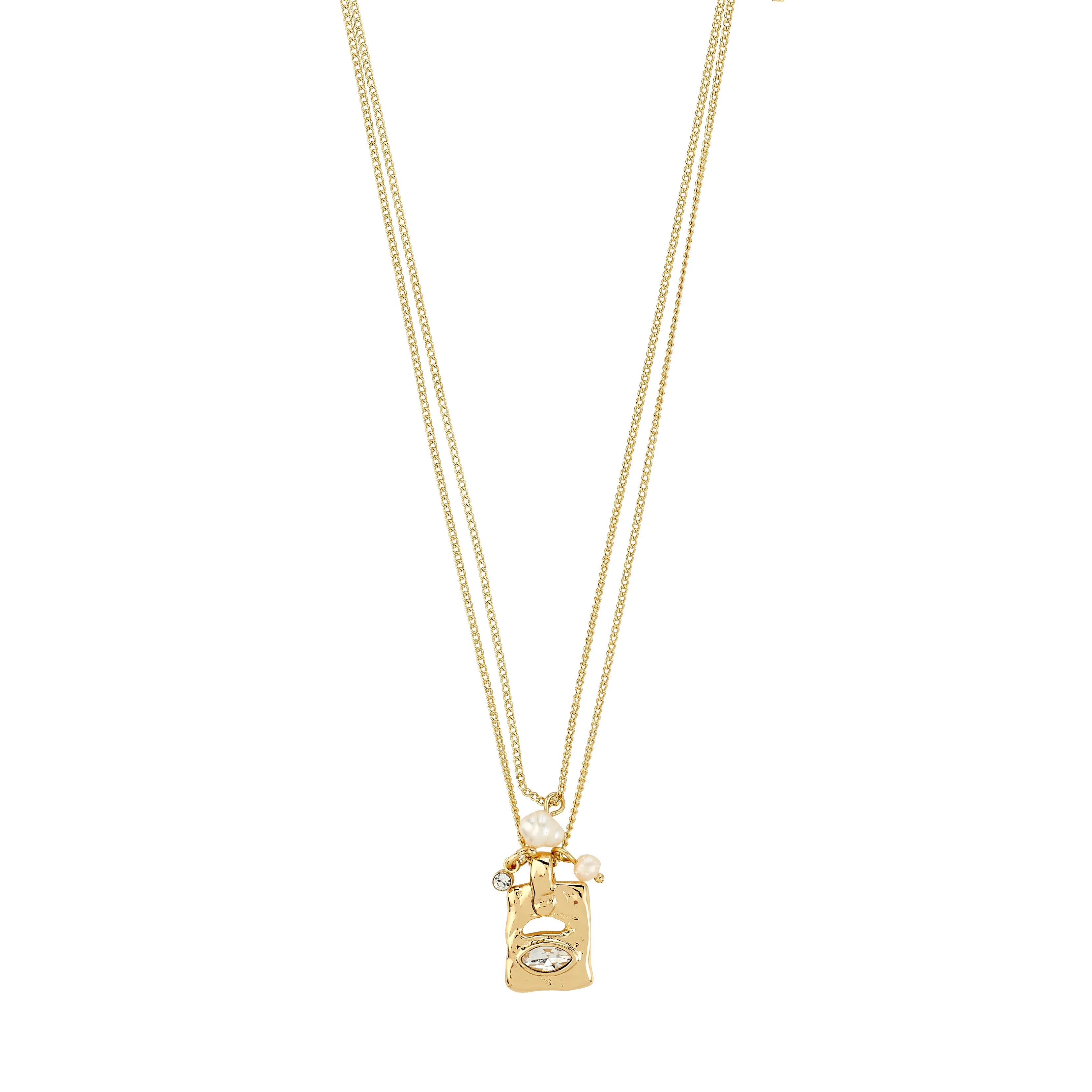 Fire Crystal Necklace in Gold by Pilgrim