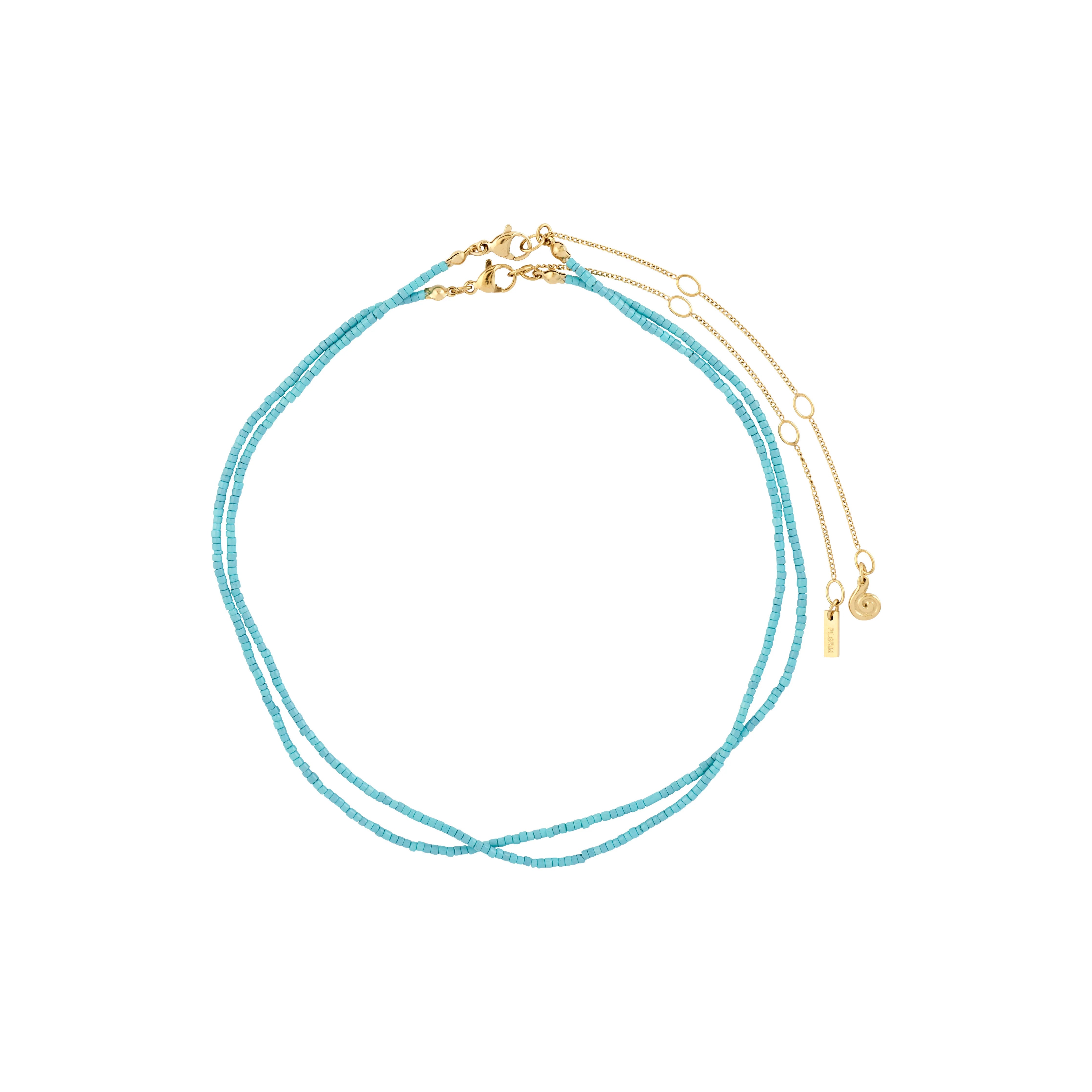 Haze Waterproof Necklace 2in1 Set in Blue & Gold by Pilgrim