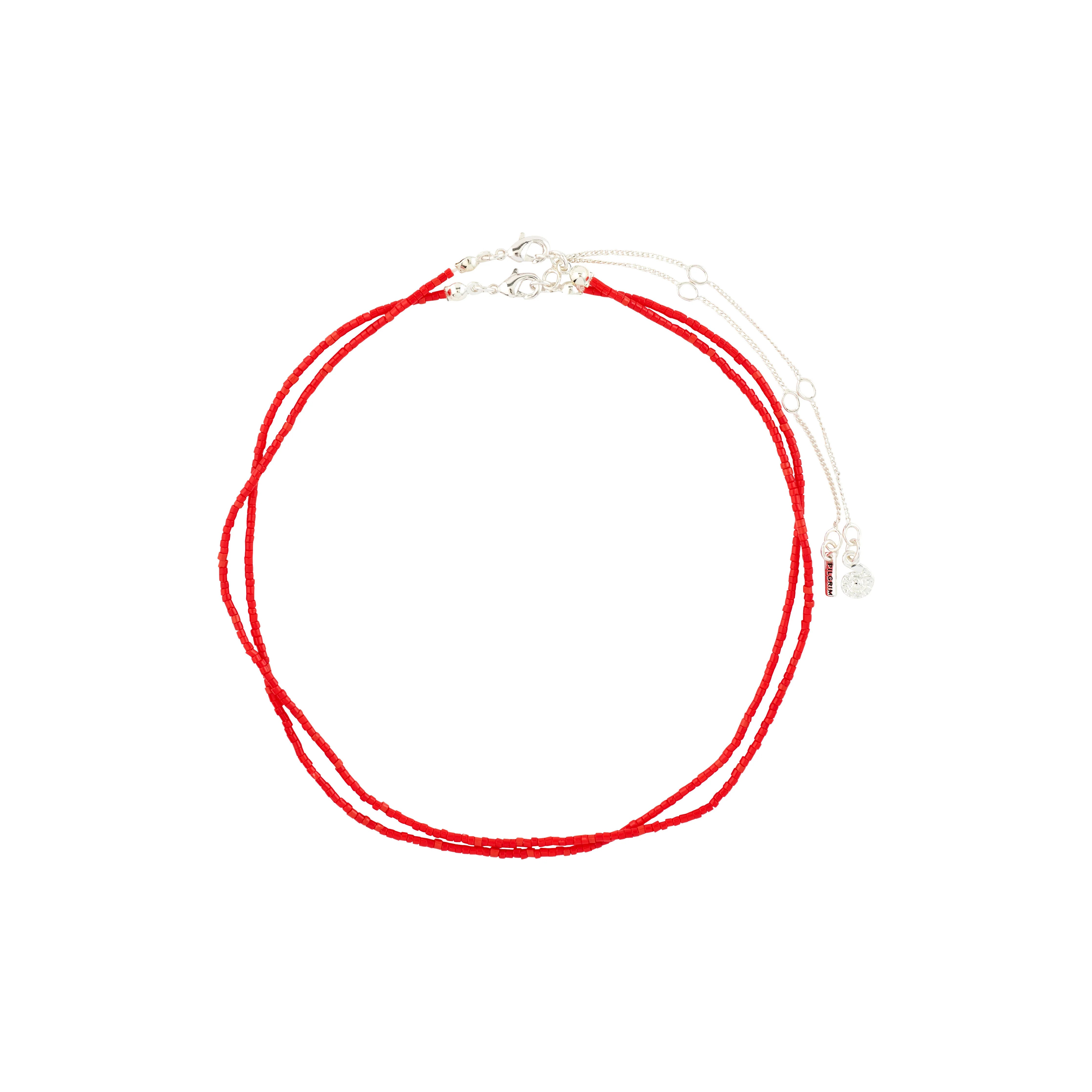 Haze Waterproof Necklace 2in1 Set in Red & Silver