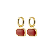 Now Earrings in Gold & Red by Pilgrim