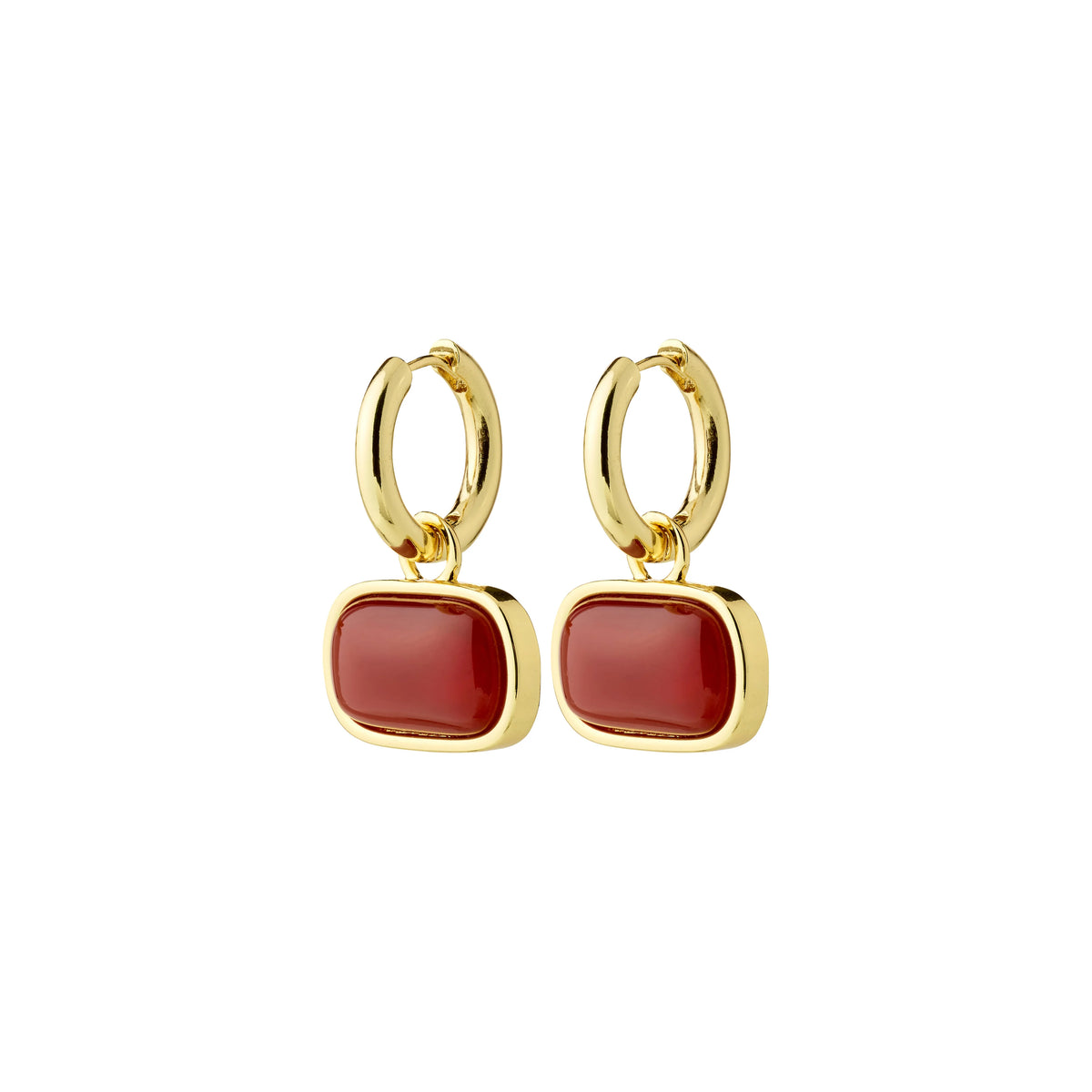 Now Earrings in Gold & Red by Pilgrim
