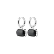 Now Earrings in Silver & Black by Pilgrim