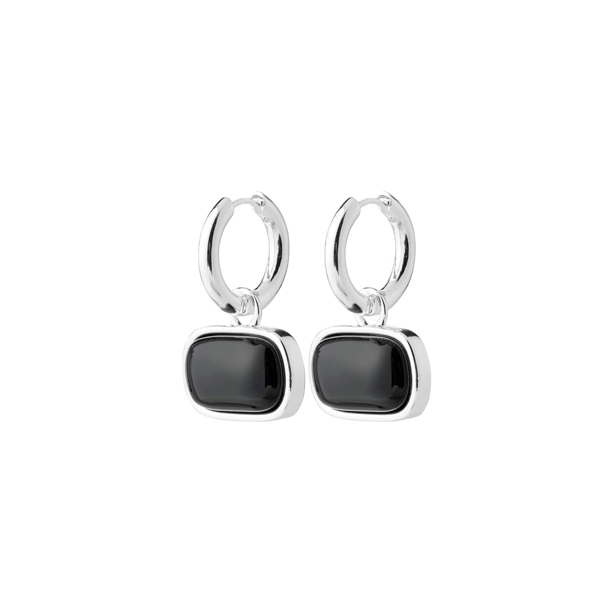 Now Earrings in Silver & Black by Pilgrim
