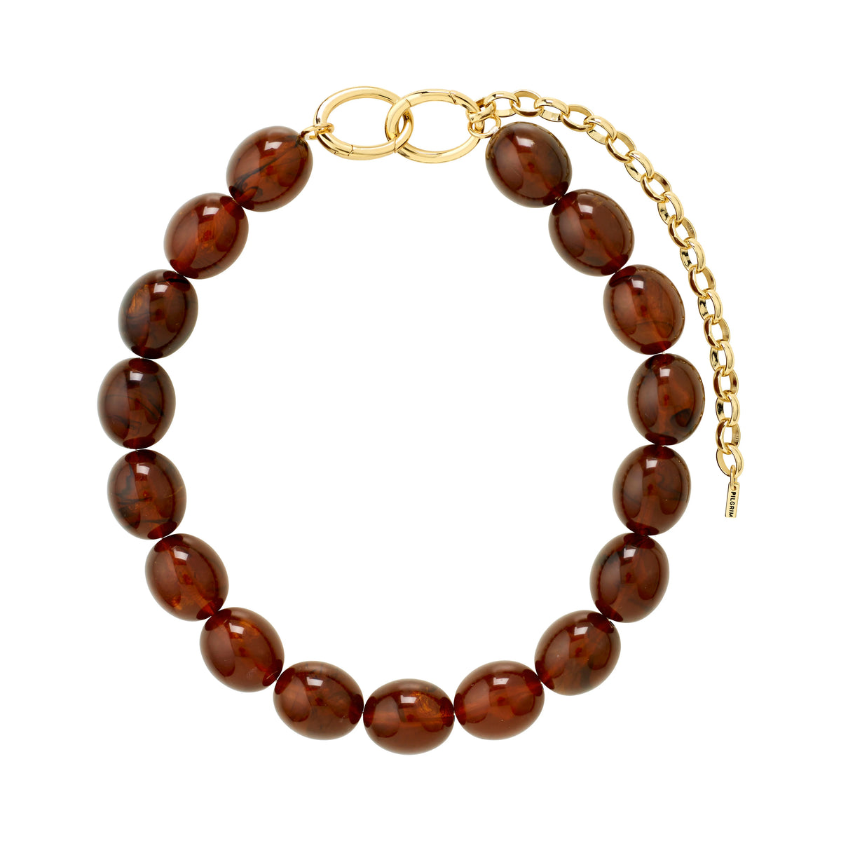 Still Necklace in Gold & Brown by Pilgrim