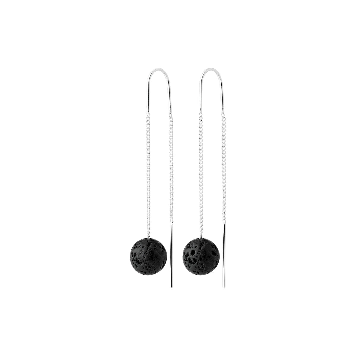 Root Chain Earrings in Silver by Pilgrim