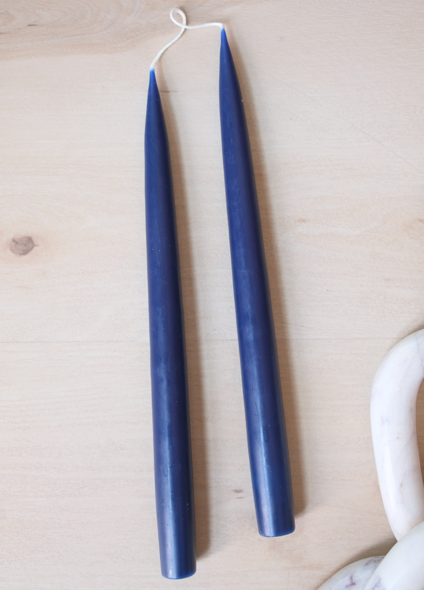 Pair of 12" Danish Taper Candles  -  Navy