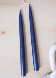 Pair of 12" Danish Taper Candles  -  Navy