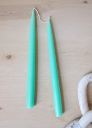 Pair of 12" Danish Taper Candles  -  Mint