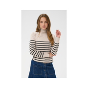 Mila Turtleneck in Grey Morn Mila Stripe by Saint Tropez