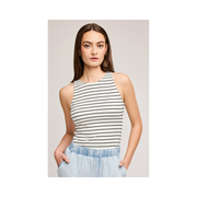 Eton Tank in White Stripe by Gentle Fawn