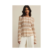 Azura Stripe Crochet Top in Panna Cotta by Z Supply