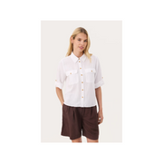 Rayani Button Down Top in Bright White by Part Two