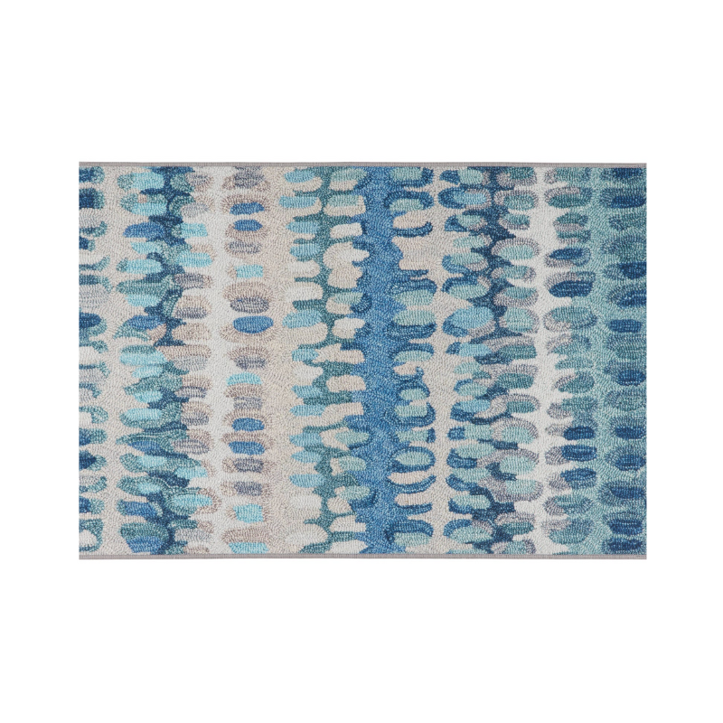 Dash & Albert Machine Washable Paint Chip Blue Rug 2'x3'