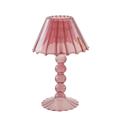 Glass Scalloped Table Tealight/Taper Holder in Plum