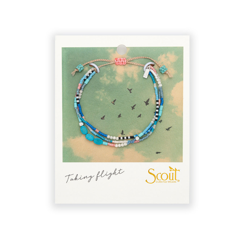 Stone of the Sky Turquoise & Silver Mixed Media Bracelet by Scout