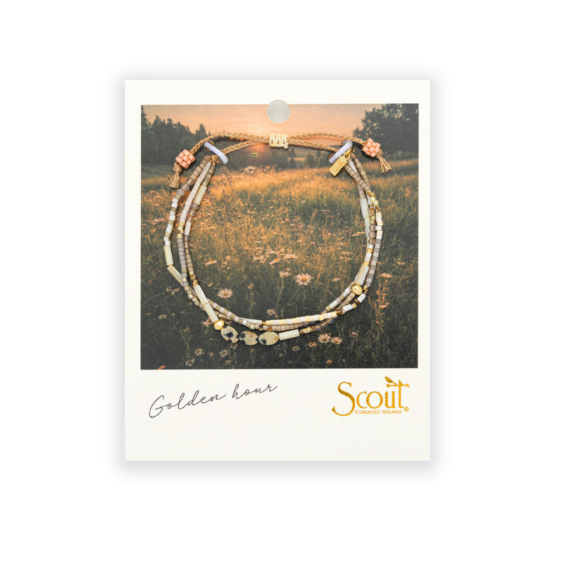 Stone of Joy Dalmatian Jasper & Gold Mixed Media Bracelet by Scout