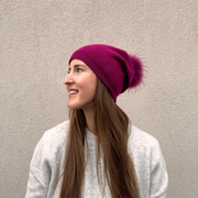 Evelyn Beanie in Raspberry by PNYC