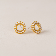 Kismet Stud Earrings in White Opal by Lover's Tempo