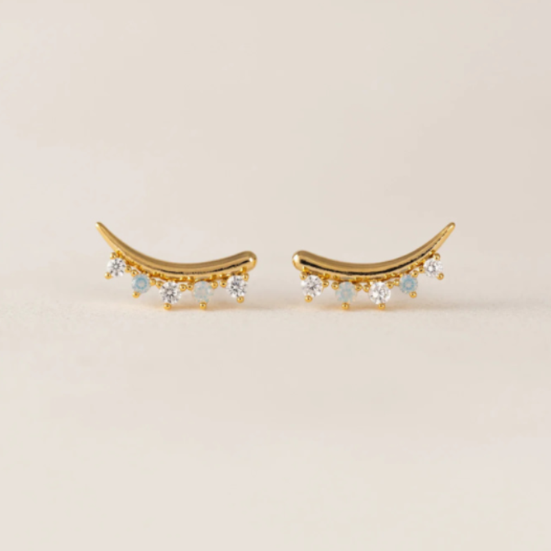Dewdrop Climber Earrings in White Opal by Lover's Tempo