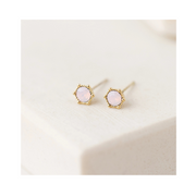 Astrid Stud Earrings Pink Opal by Lover's Tempo