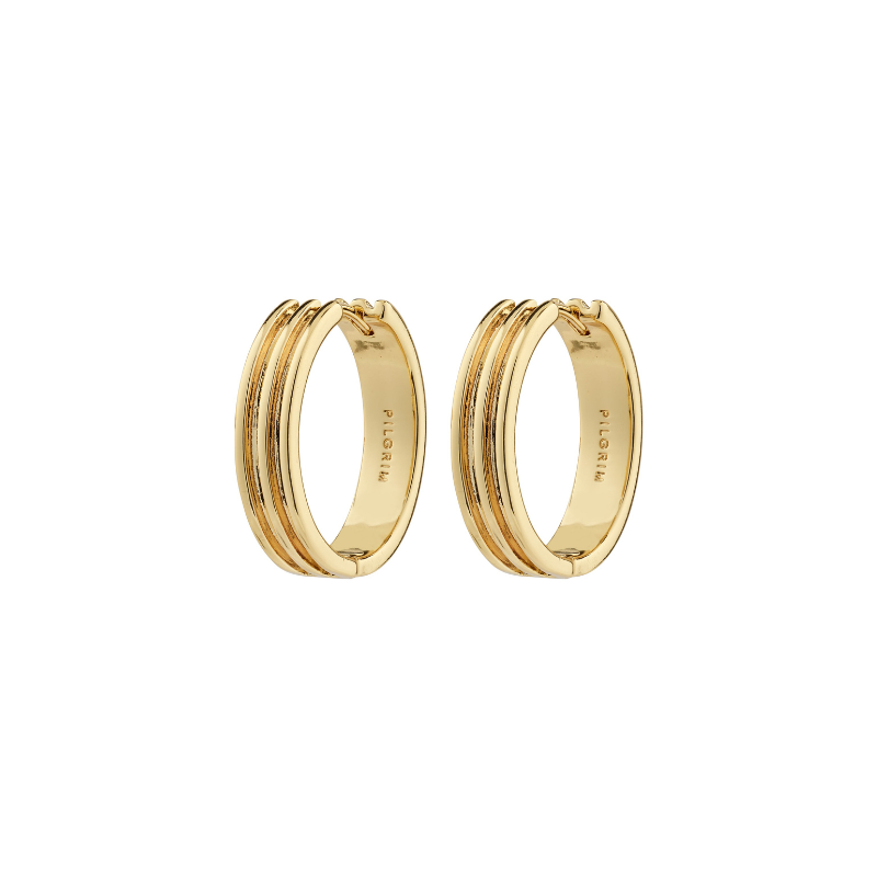 Bennett Gold Hoop Earrings by Pilgrim