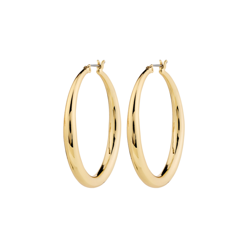 Jorun Large Hoop Earrings in Gold by Pilgrim