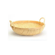 Low Round Sewn Willow Tray